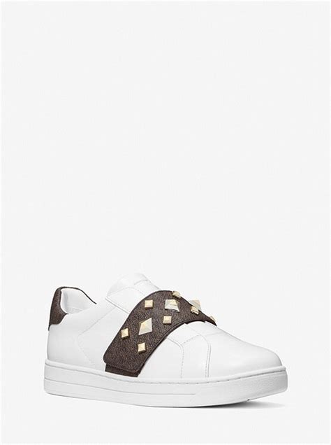 Michael Kors Kenna Leather and Studded Logo 